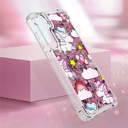 YB Quicksand Series-2 for Samsung Galaxy S24+ Case Liquid Glitter Pattern TPU Cover
