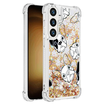 YB Quicksand Series-2 for Samsung Galaxy S24+ Case Liquid Glitter Pattern TPU Cover