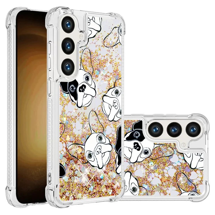 YB Quicksand Series-2 for Samsung Galaxy S24+ Case Liquid Glitter Pattern TPU Cover