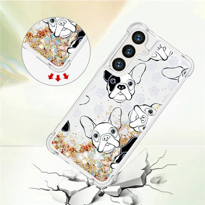 YB Quicksand Series-2 for Samsung Galaxy S24+ Case Liquid Glitter Pattern TPU Cover