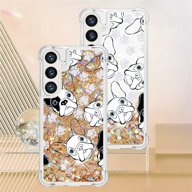 YB Quicksand Series-2 for Samsung Galaxy S24+ Case Liquid Glitter Pattern TPU Cover