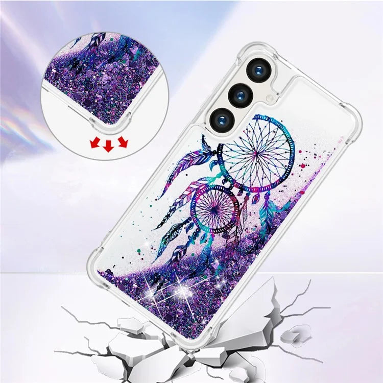 YB Quicksand Series-2 for Samsung Galaxy S24+ Case Liquid Glitter Pattern TPU Cover