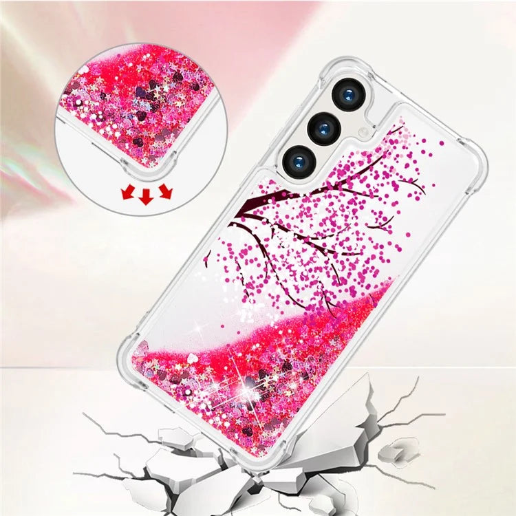 YB Quicksand Series-2 for Samsung Galaxy S24+ Case Liquid Glitter Pattern TPU Cover