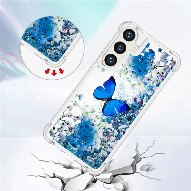 YB Quicksand Series-2 for Samsung Galaxy S24+ Case Liquid Glitter Pattern TPU Cover