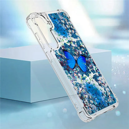 YB Quicksand Series-2 for Samsung Galaxy S24+ Case Liquid Glitter Pattern TPU Cover