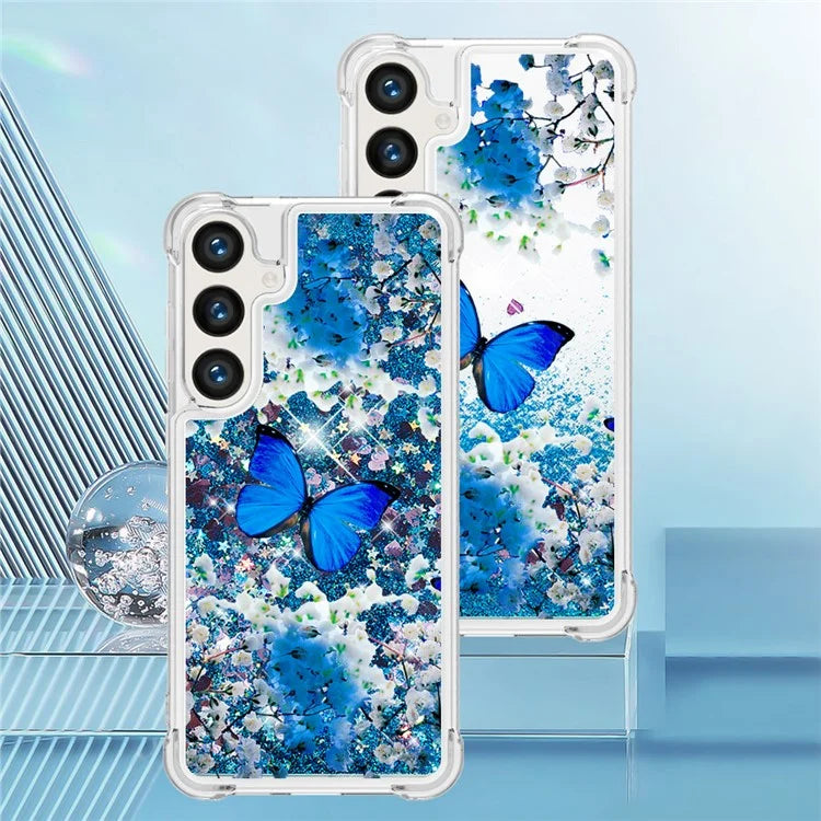YB Quicksand Series-2 for Samsung Galaxy S24+ Case Liquid Glitter Pattern TPU Cover