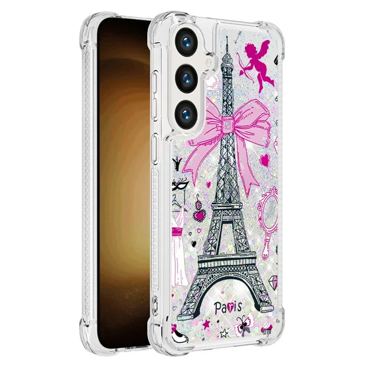 YB Quicksand Series-2 for Samsung Galaxy S24+ Case Liquid Glitter Pattern TPU Cover