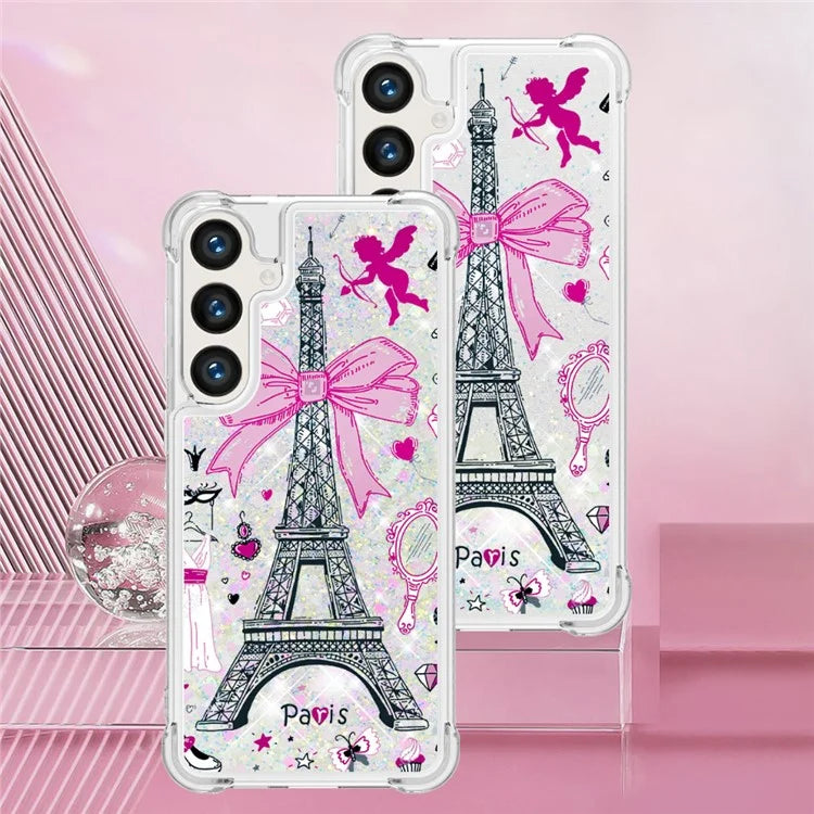 YB Quicksand Series-2 for Samsung Galaxy S24+ Case Liquid Glitter Pattern TPU Cover