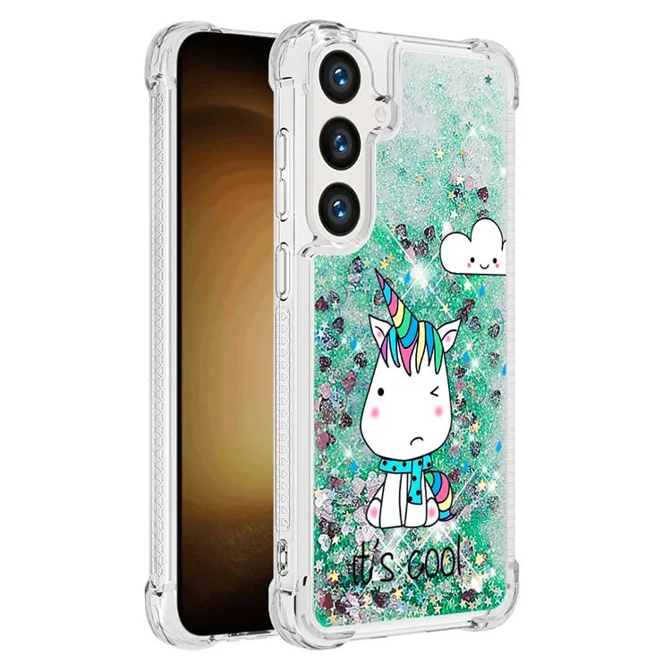 YB Quicksand Series-2 for Samsung Galaxy S24+ Case Liquid Glitter Pattern TPU Cover