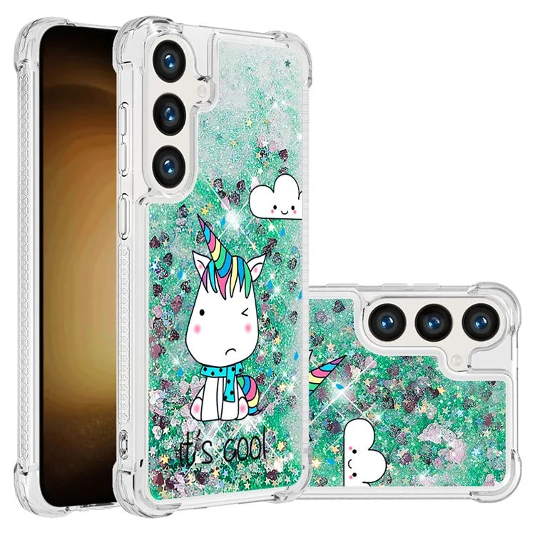 YB Quicksand Series-2 for Samsung Galaxy S24+ Case Liquid Glitter Pattern TPU Cover