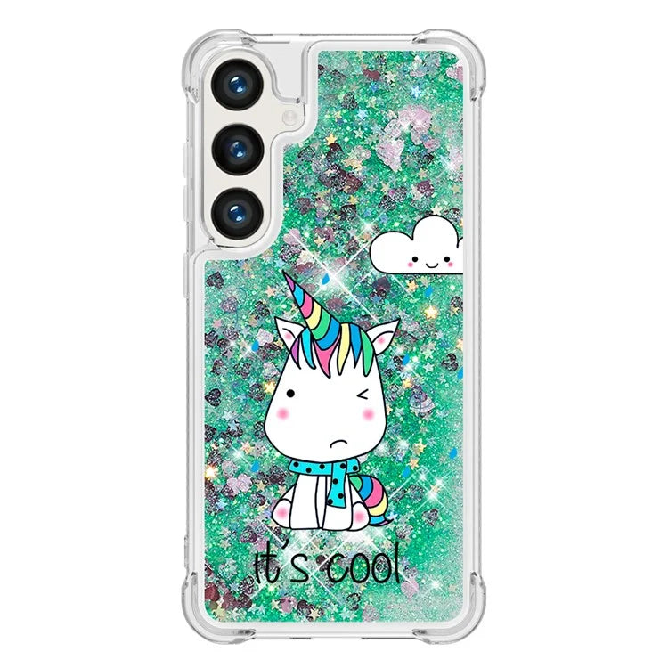 YB Quicksand Series-2 for Samsung Galaxy S24+ Case Liquid Glitter Pattern TPU Cover