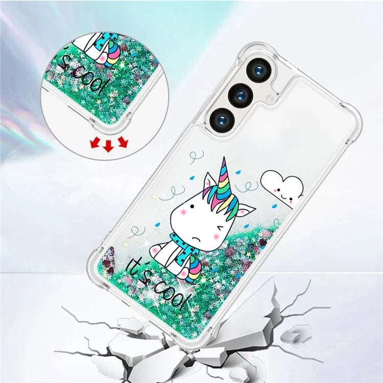 YB Quicksand Series-2 for Samsung Galaxy S24+ Case Liquid Glitter Pattern TPU Cover
