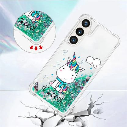 YB Quicksand Series-2 for Samsung Galaxy S24+ Case Liquid Glitter Pattern TPU Cover