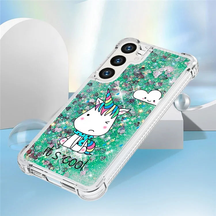 YB Quicksand Series-2 for Samsung Galaxy S24+ Case Liquid Glitter Pattern TPU Cover