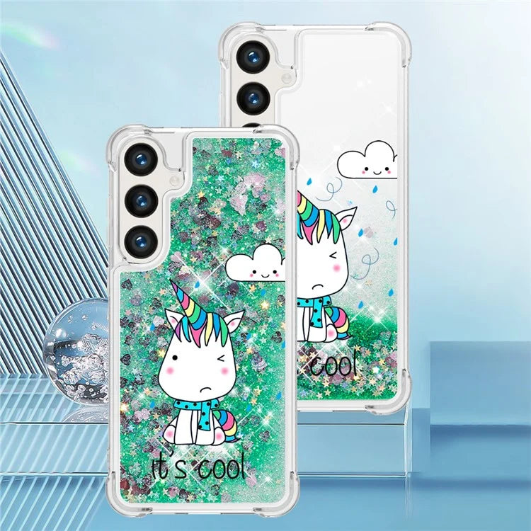YB Quicksand Series-2 for Samsung Galaxy S24+ Case Liquid Glitter Pattern TPU Cover