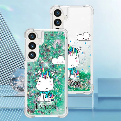 YB Quicksand Series-2 for Samsung Galaxy S24+ Case Liquid Glitter Pattern TPU Cover