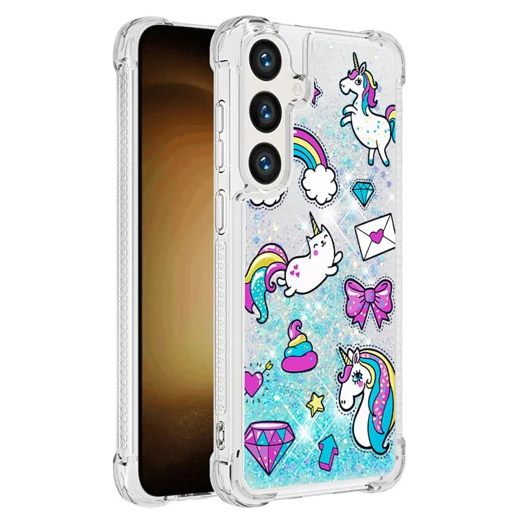YB Quicksand Series-2 for Samsung Galaxy S24+ Case Liquid Glitter Pattern TPU Cover