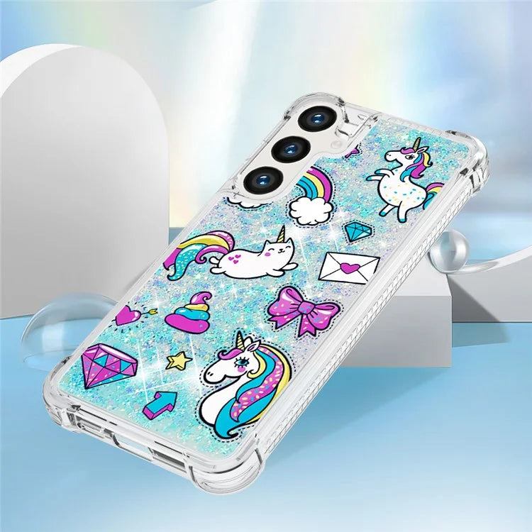 YB Quicksand Series-2 for Samsung Galaxy S24+ Case Liquid Glitter Pattern TPU Cover