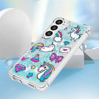 YB Quicksand Series-2 for Samsung Galaxy S24+ Case Liquid Glitter Pattern TPU Cover