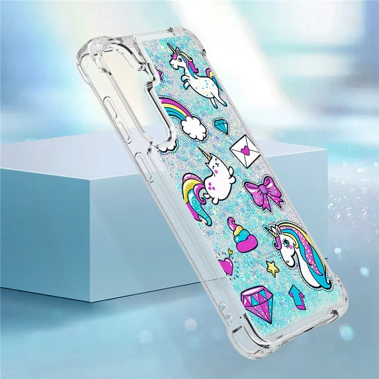 YB Quicksand Series-2 for Samsung Galaxy S24+ Case Liquid Glitter Pattern TPU Cover