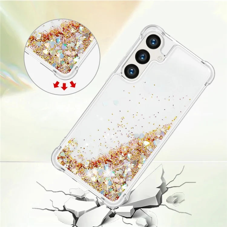 YB Quicksand Series-1 for Samsung Galaxy S24 Case Liquid Glitter Sequins TPU Cover