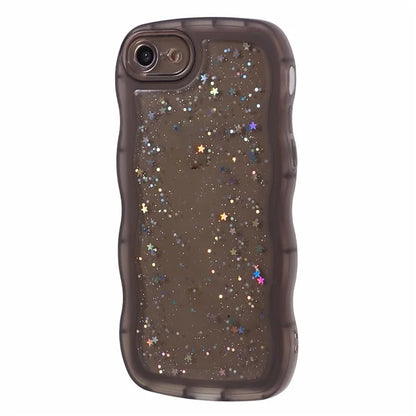 JTW Series for iPhone 7 / 8 / SE (2020) / SE (2022) Case Glitter Stars Wavy Edge TPU Cover
