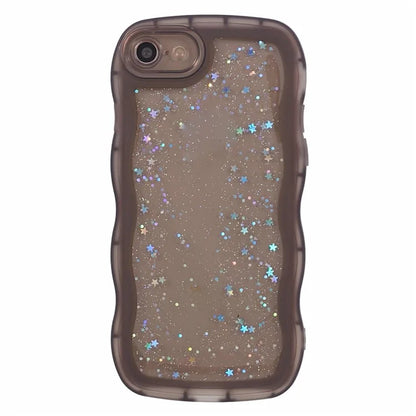 JTW Series for iPhone 7 / 8 / SE (2020) / SE (2022) Case Glitter Stars Wavy Edge TPU Cover