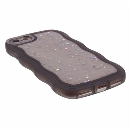 JTW Series for iPhone 7 / 8 / SE (2020) / SE (2022) Case Glitter Stars Wavy Edge TPU Cover