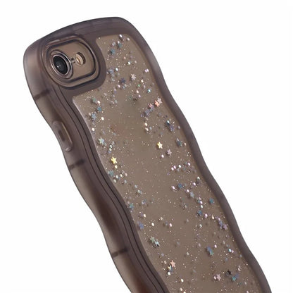 JTW Series for iPhone 7 / 8 / SE (2020) / SE (2022) Case Glitter Stars Wavy Edge TPU Cover