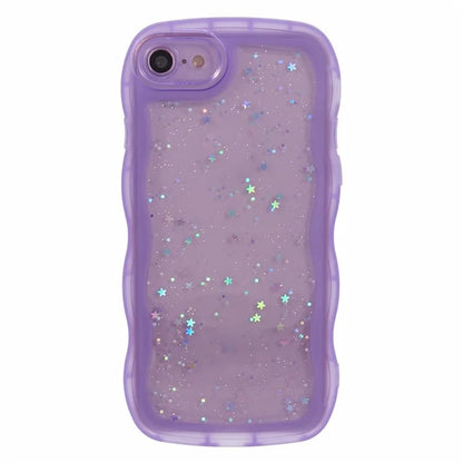 JTW Series for iPhone 7 / 8 / SE (2020) / SE (2022) Case Glitter Stars Wavy Edge TPU Cover