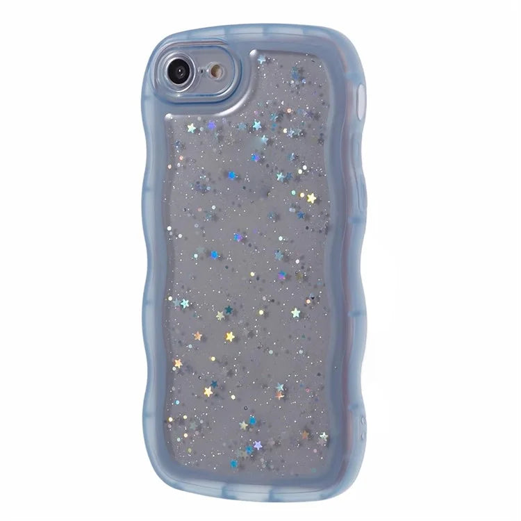 JTW Series for iPhone 7 / 8 / SE (2020) / SE (2022) Case Glitter Stars Wavy Edge TPU Cover