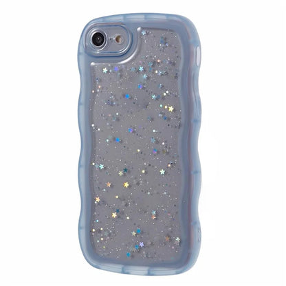 JTW Series for iPhone 7 / 8 / SE (2020) / SE (2022) Case Glitter Stars Wavy Edge TPU Cover