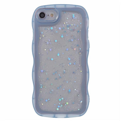 JTW Series for iPhone 7 / 8 / SE (2020) / SE (2022) Case Glitter Stars Wavy Edge TPU Cover