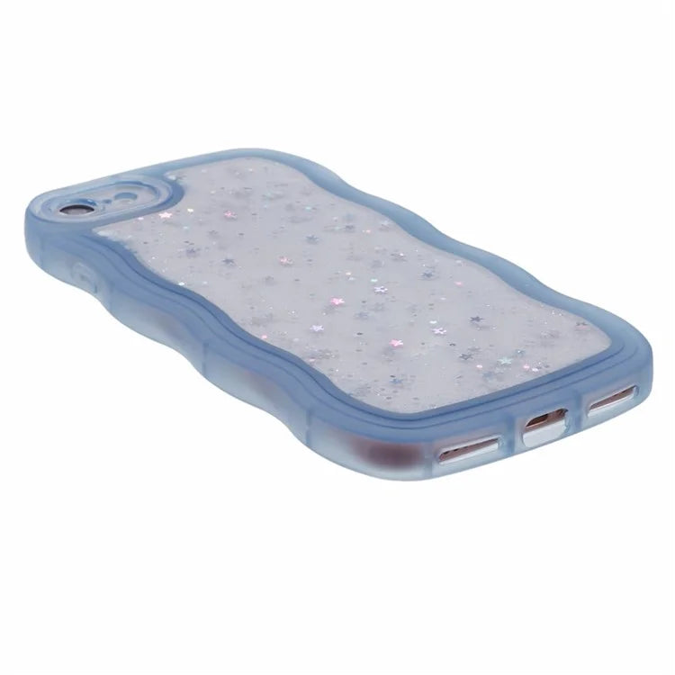 JTW Series for iPhone 7 / 8 / SE (2020) / SE (2022) Case Glitter Stars Wavy Edge TPU Cover
