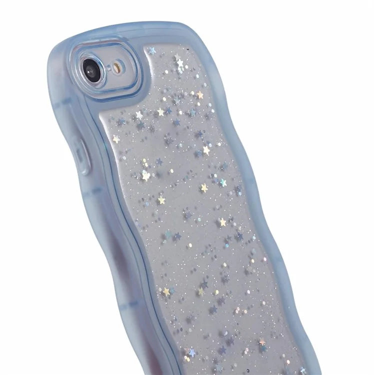 JTW Series for iPhone 7 / 8 / SE (2020) / SE (2022) Case Glitter Stars Wavy Edge TPU Cover
