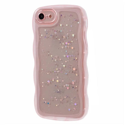 JTW Series for iPhone 7 / 8 / SE (2020) / SE (2022) Case Glitter Stars Wavy Edge TPU Cover