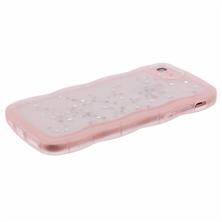 JTW Series for iPhone 7 / 8 / SE (2020) / SE (2022) Case Glitter Stars Wavy Edge TPU Cover