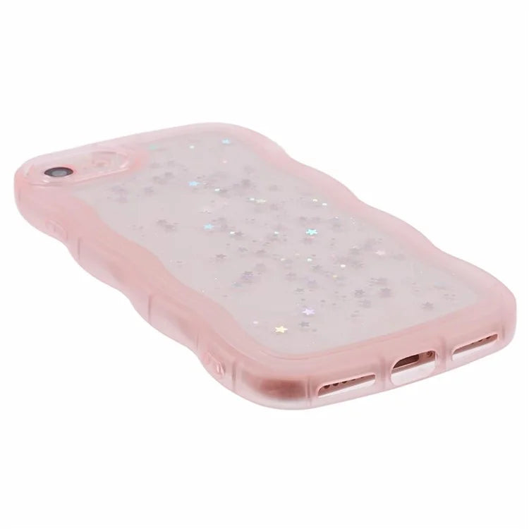 JTW Series for iPhone 7 / 8 / SE (2020) / SE (2022) Case Glitter Stars Wavy Edge TPU Cover