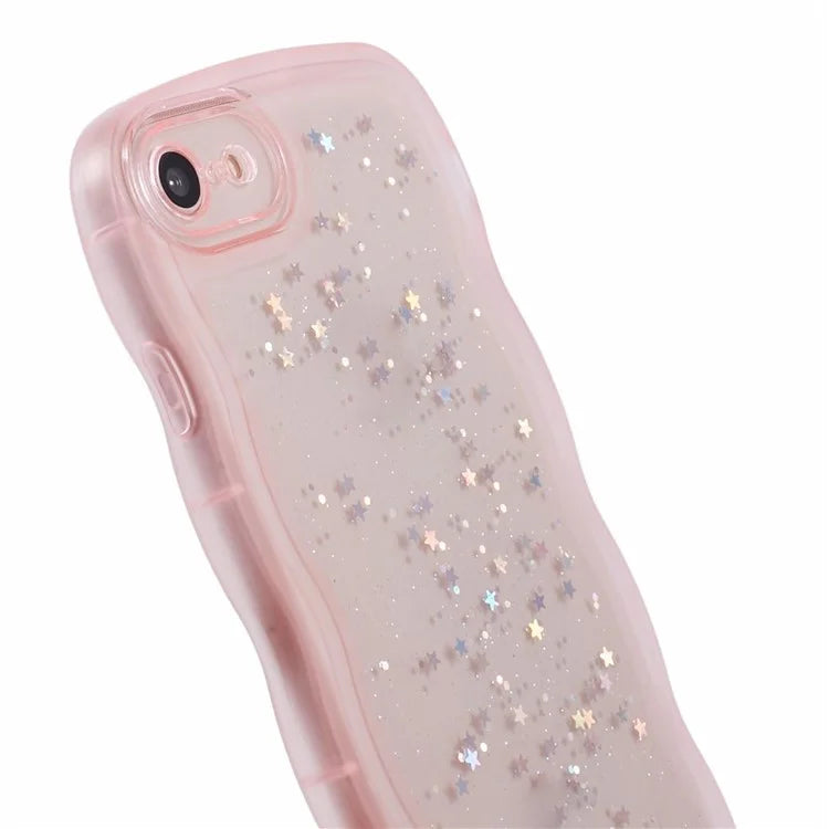 JTW Series for iPhone 7 / 8 / SE (2020) / SE (2022) Case Glitter Stars Wavy Edge TPU Cover