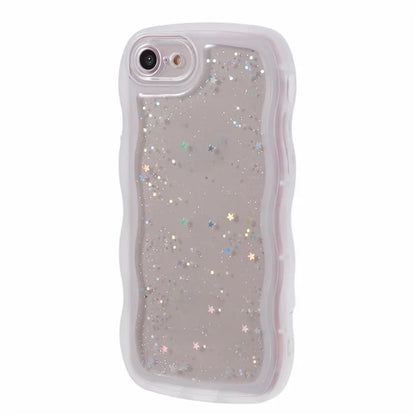 JTW Series for iPhone 7 / 8 / SE (2020) / SE (2022) Case Glitter Stars Wavy Edge TPU Cover