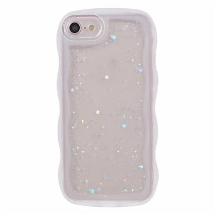 JTW Series for iPhone 7 / 8 / SE (2020) / SE (2022) Case Glitter Stars Wavy Edge TPU Cover