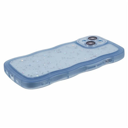 JTW Series for iPhone 13 TPU Case Glitter Stars Epoxy Phone Cover with Wavy Edge
