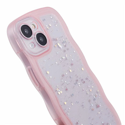 JTW Series for iPhone 13 TPU Case Glitter Stars Epoxy Phone Cover with Wavy Edge