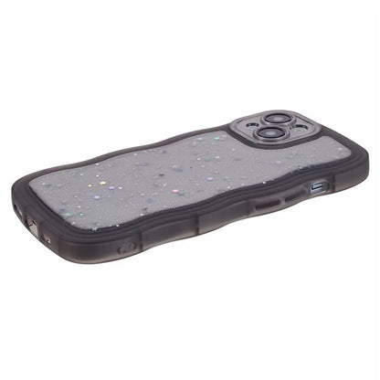 JTW Series for iPhone 13 TPU Case Glitter Stars Epoxy Phone Cover with Wavy Edge