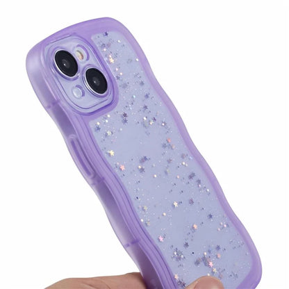 JTW Series for iPhone 13 TPU Case Glitter Stars Epoxy Phone Cover with Wavy Edge