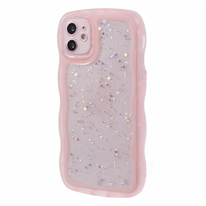 JTW Series for iPhone 12 Case Wavy Edge Star Sequins Epoxy Phone Cover