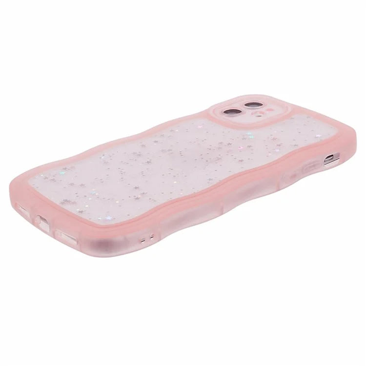 JTW Series for iPhone 12 Case Wavy Edge Star Sequins Epoxy Phone Cover