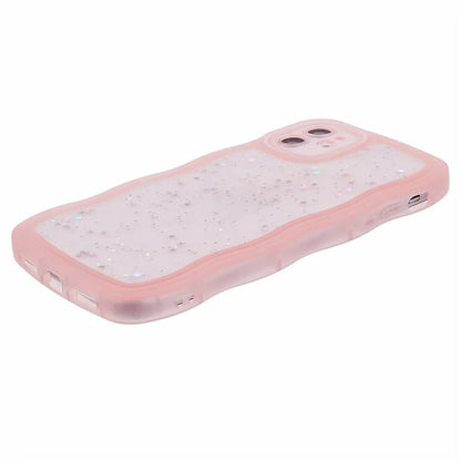 JTW Series for iPhone 12 Case Wavy Edge Star Sequins Epoxy Phone Cover