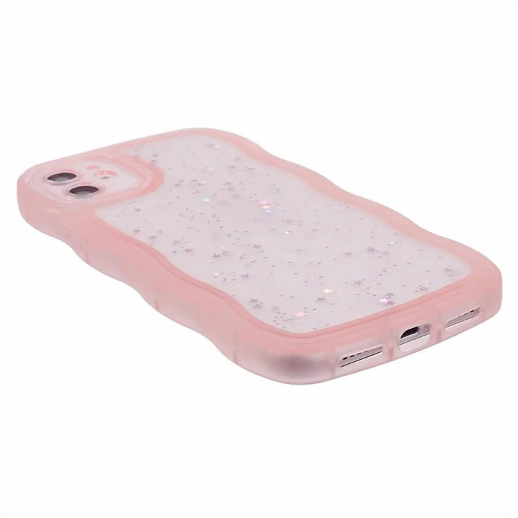 JTW Series for iPhone 12 Case Wavy Edge Star Sequins Epoxy Phone Cover