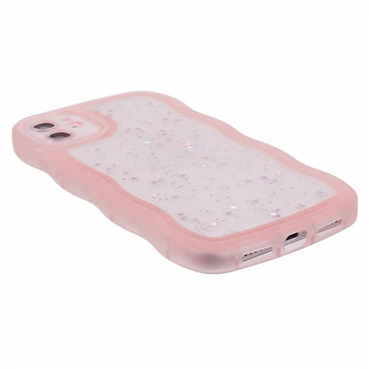 JTW Series for iPhone 12 Case Wavy Edge Star Sequins Epoxy Phone Cover